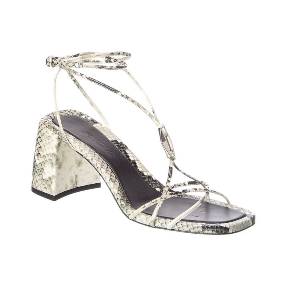 Jimmy Choo Leather Wedge Sandal, Silver